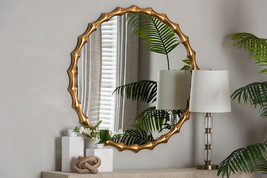 Clive Antique Goldleaf Bamboo-Border Accent Wall Mirror - $307.58 CAD