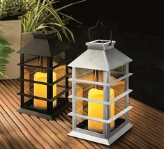 Shop4Omni 11 Inch Solar Powered Flickering LED Candle Lantern Centerpiece Lamp - £11.02 GBP+