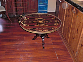 Vintage Italian Style Floral Inlay Drop Leaf occasional table coffee table - $123.75