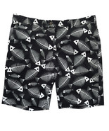 LoudMouth Golf Shorts Men&#39;s Size 40 Waist Black White Fish Bones Skeleto... - $32.66