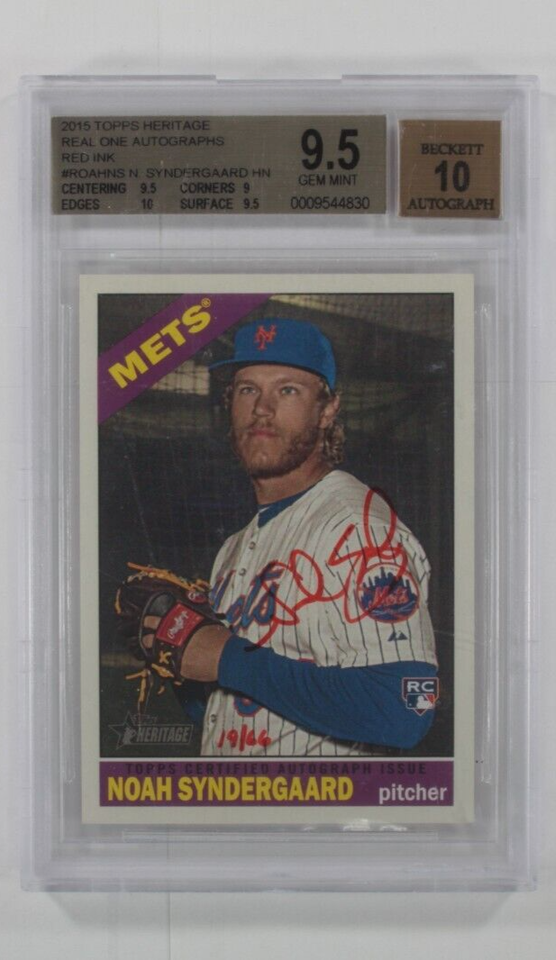 Primary image for 2015 Topps Heritage Noah Syndergaard Real One Autos Red Ink BGS 9.5 #ROAH-NS