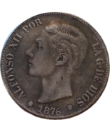 5 Pesetas 1876 - Medaglia costituzionale Alfonso XII Revival - $13.22