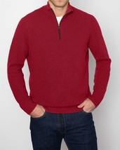 Kinross Men's Suede Trim Quarter Zip Mock Sweater Size L - €155,93 EUR