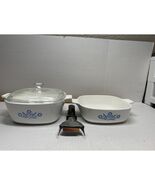 Vintage Corning Ware Blue Cornflower P-11/2-B  &amp; c-1 1 QT w/lid and handle - €33,37 EUR