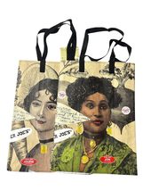 Trader Joe&#39;s Reusable Canvas Tote Bag, Blue and White Artistic Design, C... - $14.69