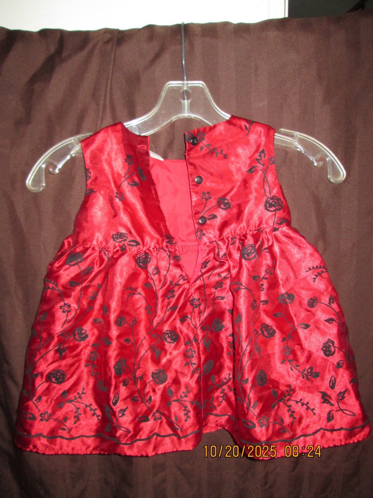 Gegrge Black Red Cocktail Party Holiday Satin Dress 18 Months Item image 2