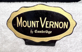 Vintage Mount Vernon by Cambridge Stoer Display Sign 4 3/8 x 2 3/4 Paper &amp; Wood - £12.60 GBP