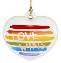 Lenox Rainbow Heart Gay Pride Ornament LGBTQ Awareness Christmas Love Wins NEW - £20.09 GBP