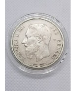 BELGIUM 5 FRANK SILVER RARE COIN 1869 XF IN COIN CAPSULE NR2 - £73.57 GBP