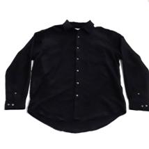 Breakwater Shirts Mens Large Long Sleeve Button Up Black Pocket Casual Shirt - £13.46 GBP