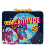 Disney Stitch Cosmic Attitude 48-Piece Puzzle &amp; Tin Storage Lunch Box - £13.25 GBP