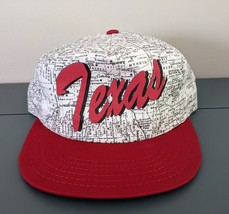 MINT Vintage TEXAS Map Print Snapback Cap Red &amp; White Never Worn Made in USA - £39.92 GBP