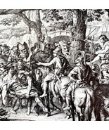 King Porus India Wounded Before Alexander 1913 Plate Print 2 Page Histor... - $49.99
