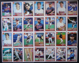 1991 Topps Minnesota Twins Team Set of 28 Baseball Cards Missing 72 Junior Ortiz - £5.50 GBP