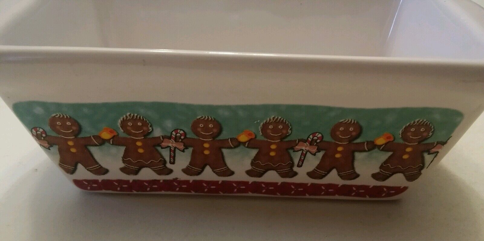 000 Mini Gingerbread Man People Stoneware Loaf Pan Holiday - $7.99