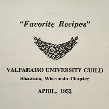 Valparaiso University Guild Cookbook Shawano Wisconsin VTG Recipes 1952 Baking - £14.02 GBP