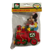 Disney Kurt Adler Santas World Mickey Mouse Train Plastic Ornament - $9.99