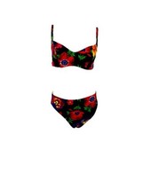 Illusions Cole of California Bikini Two Piece Vintage 90s Floral Swimsuit 10 - $33.24