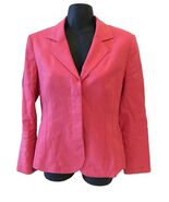 Vintage Talbots Pink Linen Blend Two Button Career Blazer Jacket Size 4 ... - $79.99