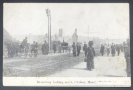 1908 Chelsea Mass MA Fire Damage Ruins on Broadway Looking South Postcard - £7.09 GBP