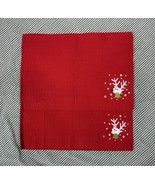 Christmas Reindeer Dinner Hosting Placemats 17 x 12 Set of 2 Red Ribbed ... - £16.74 GBP