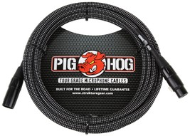 Pig Hog PHM20BKW Black/White Woven High Performance XLR Microphone Cable, 20 Fee - £21.40 GBP+