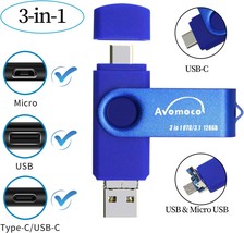 3.1 128GB 3 in1 High Speed Photo Backup Flash Drive for Android Phones wtih C Mi - £45.50 GBP