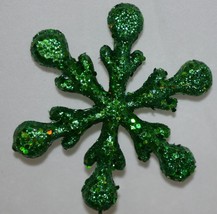 Tii Collections X6583 Glittery Green Decoration Snowflake image 2