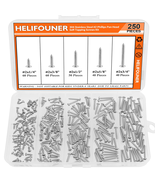 250-Piece Assorted Phillips Pan Head Wood Screws Set, 304 Stainless Steel - $13.53