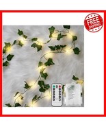 Remote Controlled 33ft Ivy Leaf String Lights - Twinkling Warm White Magic - $46.81 CAD