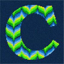 Pepita Needlepoint kit: Letter C Bargello Limes, 7&quot; x 7&quot; - $50.00+