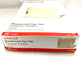 Universal® Manila Folders, Two Fasteners, 1/3 Tab, Legal, 50/Box (UNV13520) - £9.38 GBP