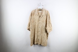 Vintage 90s Streetwear Mens XL Rayon Plume Collared Short Sleeve Button Shirt - £42.98 GBP