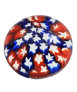 Vintage STARS Paperweight Hand Blown Art Glass Red White Blue 9&quot; Circumf... - €21,04 EUR