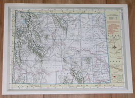 1950 Original Vintage Map Of Wyoming Yellowstone / Verso Wisconsin Milwaukee - £12.08 GBP