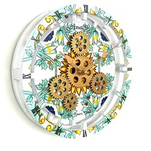 Italy line Desk-Wall Clock 10 inches with real moving gears AMALFI - $49.99