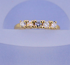 1/3 ct DIAMOND BAND RING REAL SOLID 14 K GOLD 2.9 g SIZE 6.25 - £450.43 GBP