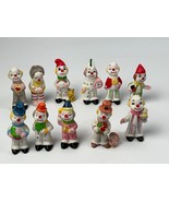 Humor 3&quot; Clown Vintage Porcelain Bisque Figurines Lot of 11 - $102.10 CAD