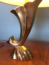 Vintage Mid Century Brass Cornucopia Horn Table Desk Lamp Auto Max Ny - £33.30 GBP