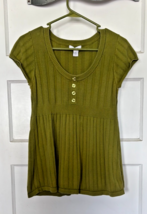 Dressbarn Olive Green Ribbed Knit Women&#39;s Sweater Size S - $20.10