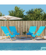Beach Towels 4 pcs Turquoise 60x135 cm Fabric 400 GSM - £48.11 GBP