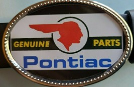 Pontiac Vintage &quot;Genuine Parts&quot; Epoxy Buckle Epoxy Photo Buckle - £13.28 GBP