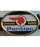 PONTIAC VINTAGE  &quot;GENUINE PARTS&quot; Epoxy Buckle  Epoxy Photo Buckle - $17.77