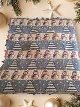 Winter Holiday Vibrant Colors Tapestry Throw 48”x58” Snowman Christmas T... - $307.36 MXN