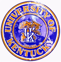 University of Kentucky Wildcats Embossed Metal 12&quot; Circle Sign - £7.92 GBP