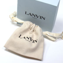 LANVIN Small Gift Box Empty w/Canvas Dust Bag 4 1/4&quot; x 4 1/4&quot; x 1 3/4&quot; - £14.09 GBP