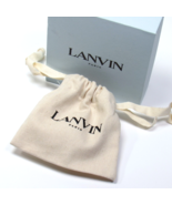 LANVIN Small Gift Box Empty w/Canvas Dust Bag 4 1/4&quot; x 4 1/4&quot; x 1 3/4&quot; - £14.15 GBP