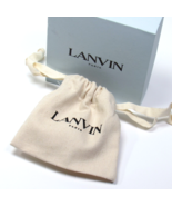 LANVIN Small Gift Box Empty w/Canvas Dust Bag 4 1/4&quot; x 4 1/4&quot; x 1 3/4&quot; - $18.00