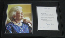 Barbara Bush Signed Framed 1996 Letter &amp; Photo Display JSA - £233.62 GBP