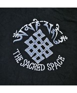 The Sacred Space Embroidered Black Tshirt Soft Thin Stretchy Crewneck Y2K - $28.93